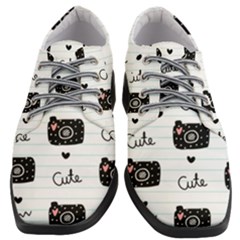 Cute Cameras Doodles Hand Drawn Women Heeled Oxford Shoes