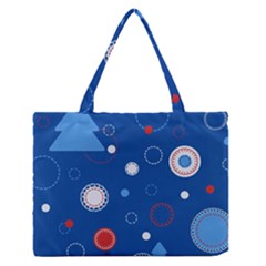 Christmas Pattern Tree Design Zipper Medium Tote Bag