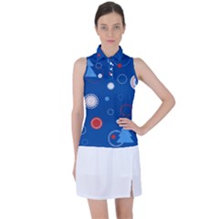 Christmas Pattern Tree Design Women s Sleeveless Polo Tee by Sapixe