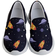 Cosmos Rockets Spaceships Ufos Kids Lightweight Slip Ons by Sapixe