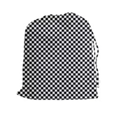 Black And White Checkerboard Background Board Checker Drawstring Pouch (2xl)