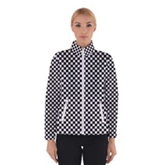 Black And White Checkerboard Background Board Checker Winter Jacket by Sapixe