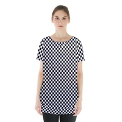 Black And White Checkerboard Background Board Checker Skirt Hem Sports Top by Sapixe