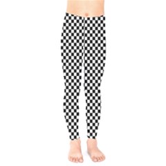 Black And White Checkerboard Background Board Checker Kids  Leggings