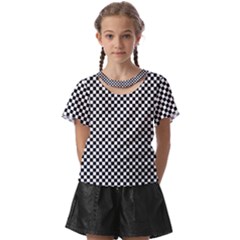 Black And White Checkerboard Background Board Checker Kids  Front Cut Tee