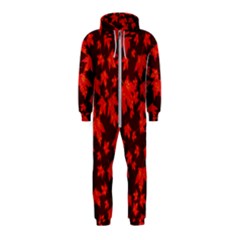 Red Oak And Maple Leaves Hooded Jumpsuit (Kids)