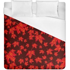 Red Oak And Maple Leaves Duvet Cover (King Size)