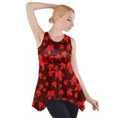 Red Oak And Maple Leaves Side Drop Tank Tunic