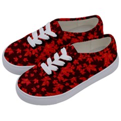 Red Oak And Maple Leaves Kids  Classic Low Top Sneakers