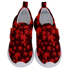 Red Oak And Maple Leaves Kids  Velcro No Lace Shoes by Daria3107