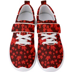 Red Oak And Maple Leaves Men s Velcro Strap Shoes by Daria3107