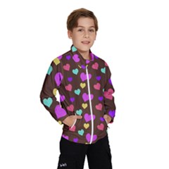 Colorfull Hearts On Choclate Kids  Windbreaker