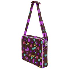 Colorfull Hearts On Choclate Cross Body Office Bag