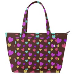 Colorfull Hearts On Choclate Back Pocket Shoulder Bag  by Daria3107