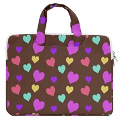 Colorfull Hearts On Choclate Macbook Pro Double Pocket Laptop Bag by Daria3107