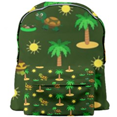 Turtle And Palm On Green Pattern Giant Full Print Backpack