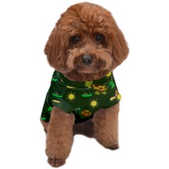 Turtle And Palm On Green Pattern Dog T-shirt by Daria3107