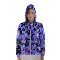 Purple Flower On Lilac Women s Hooded Windbreaker by Daria3107