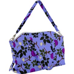 Purple Flower On Lilac Canvas Crossbody Bag by Daria3107