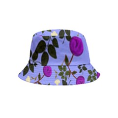 Purple Flower On Lilac Inside Out Bucket Hat (kids) by Daria3107