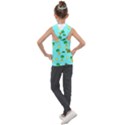 Turtle And Palm On Blue Pattern Kids  Sleeveless Hoodie View2