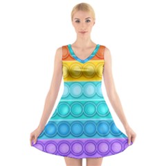 Pop It Pattern V-Neck Sleeveless Dress