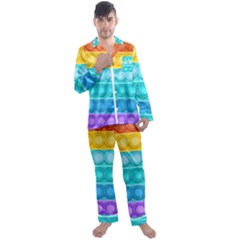 Pop It Pattern Men s Long Sleeve Satin Pajamas Set