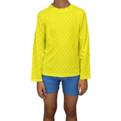 Soft Pattern Yellow Kids  Long Sleeve Swimwear by PatternFactory