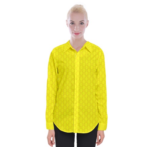 Soft Pattern Yellow Womens Long Sleeve Shirt by PatternFactory
