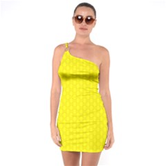 Soft Pattern Yellow One Soulder Bodycon Dress by PatternFactory