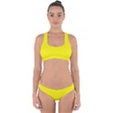 Soft Pattern Yellow Cross Back Hipster Bikini Set View1