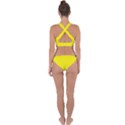 Soft Pattern Yellow Cross Back Hipster Bikini Set View2