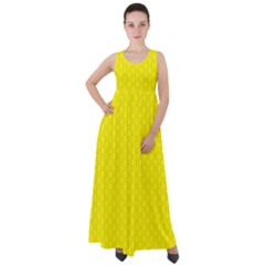 Soft Pattern Yellow Empire Waist Velour Maxi Dress by PatternFactory