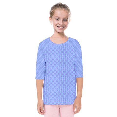 Soft Pattern Blue Kids  Quarter Sleeve Raglan Tee by PatternFactory