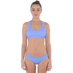 Soft Pattern Blue Cross Back Hipster Bikini Set by PatternFactory