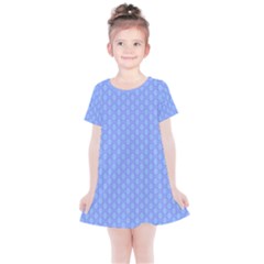 Soft Pattern Blue Kids  Simple Cotton Dress