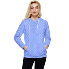 Soft Pattern Blue Women s Lightweight Drawstring Hoodie by PatternFactory