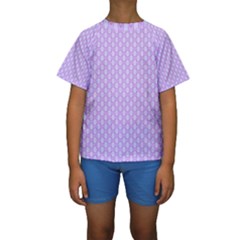 Soft Pattern Lilac Kids  Short Sleeve Swimwear by PatternFactory