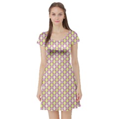 Soft Pattern Rose Short Sleeve Skater Dress by PatternFactory