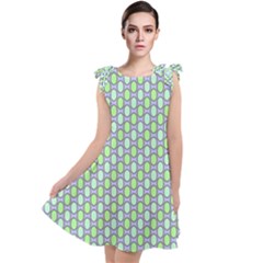 Soft Pattern Aqua Tie Up Tunic Dress by PatternFactory