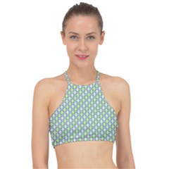 Soft Pattern Aqua Racer Front Bikini Top by PatternFactory