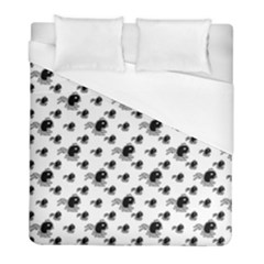 Sketchy Style Black Birds Motif Pattern Duvet Cover (full/ Double Size) by dflcprintsclothing