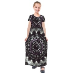 Moody Mandala Kids  Short Sleeve Maxi Dress by MRNStudios