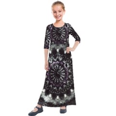 Moody Mandala Kids  Quarter Sleeve Maxi Dress by MRNStudios