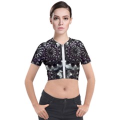 Moody Mandala Short Sleeve Cropped Jacket by MRNStudios