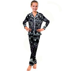 Moody Mandala Kid s Satin Long Sleeve Pajamas Set by MRNStudios