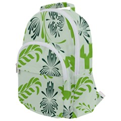 Folk Flowers Pattern Floral Surface Design Seamless Pattern Rounded Multi Pocket Backpack