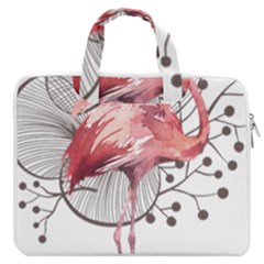 Watercolor Flamingo Macbook Pro Double Pocket Laptop Bag by webstylecreations