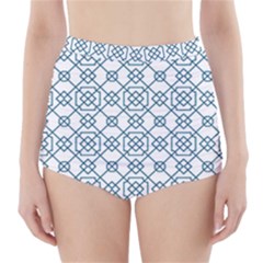 Arabic Vector Seamless Pattern High-waisted Bikini Bottoms by webstylecreations