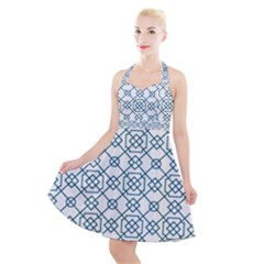 Arabic Vector Seamless Pattern Halter Party Swing Dress 